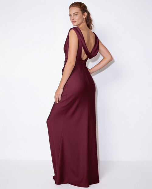 Robe longue col bénitier, dos ouvert — Sorellea