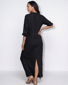 Robe longue boutonnée, épaules tombantes — Sorellea