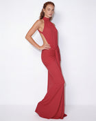 Robe longue sirène dos-nu à découpes — Sorellea