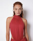 Robe longue sirène dos-nu à découpes — Sorellea
