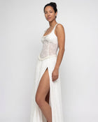 Robe longue corset fendue à fleurs — Sorellea