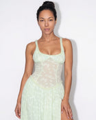 Robe longue corset fendue à fleurs — Sorellea