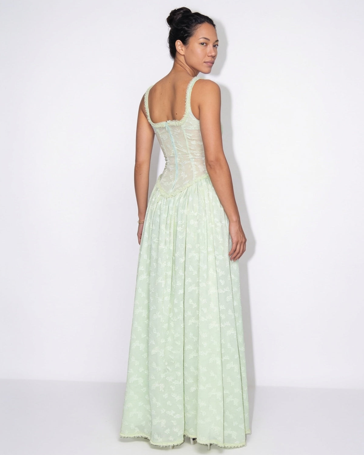Robe longue corset fendue à fleurs — Sorellea