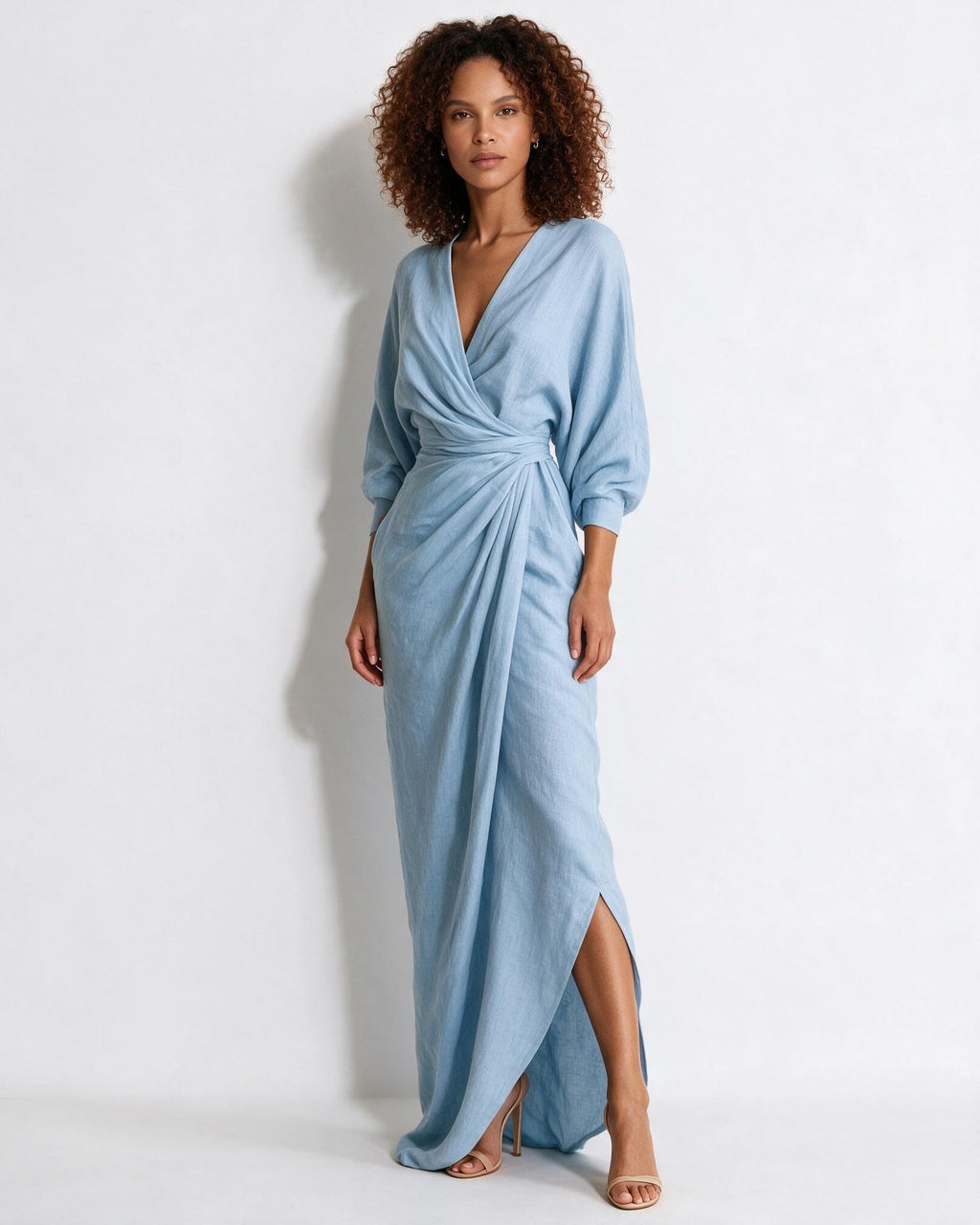 Robe longue portefeuille à nœud torsadé — Sorellea