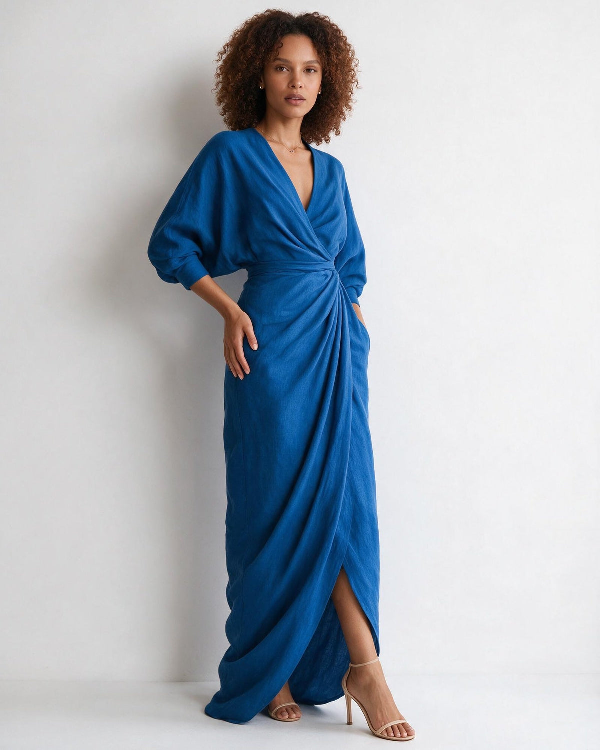 Robe longue portefeuille à nœud torsadé — Sorellea