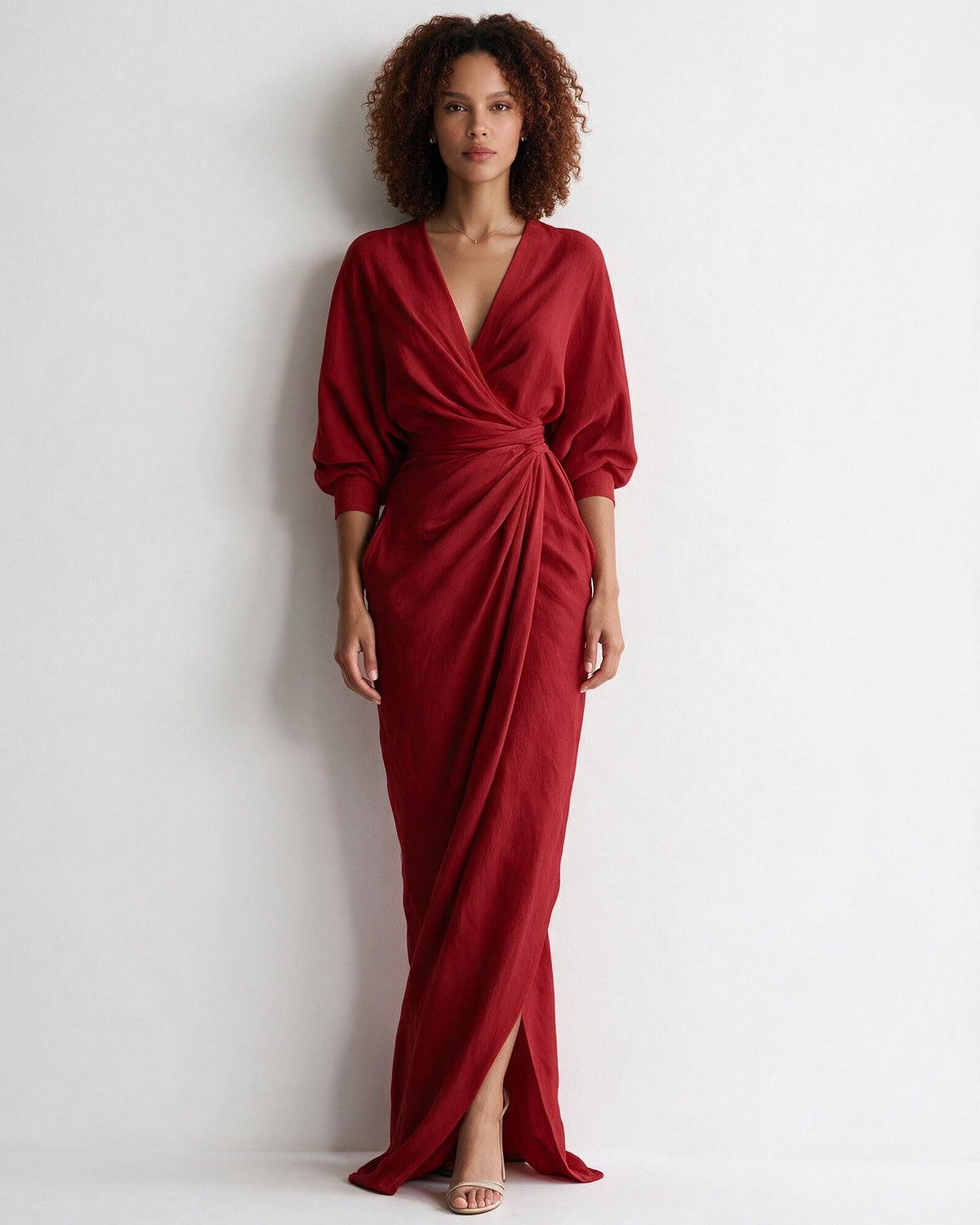 Robe longue portefeuille à nœud torsadé — Sorellea