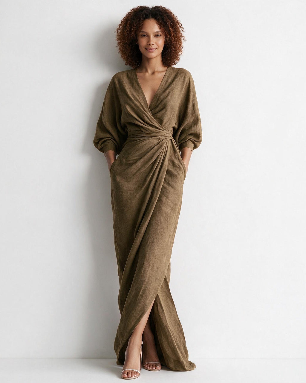 Robe longue portefeuille à nœud torsadé — Sorellea