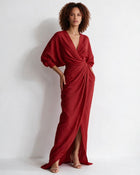 Robe longue portefeuille à nœud torsadé — Sorellea