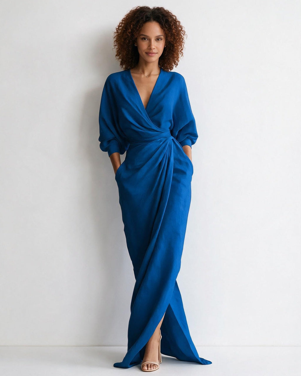 Robe longue portefeuille à nœud torsadé — Sorellea