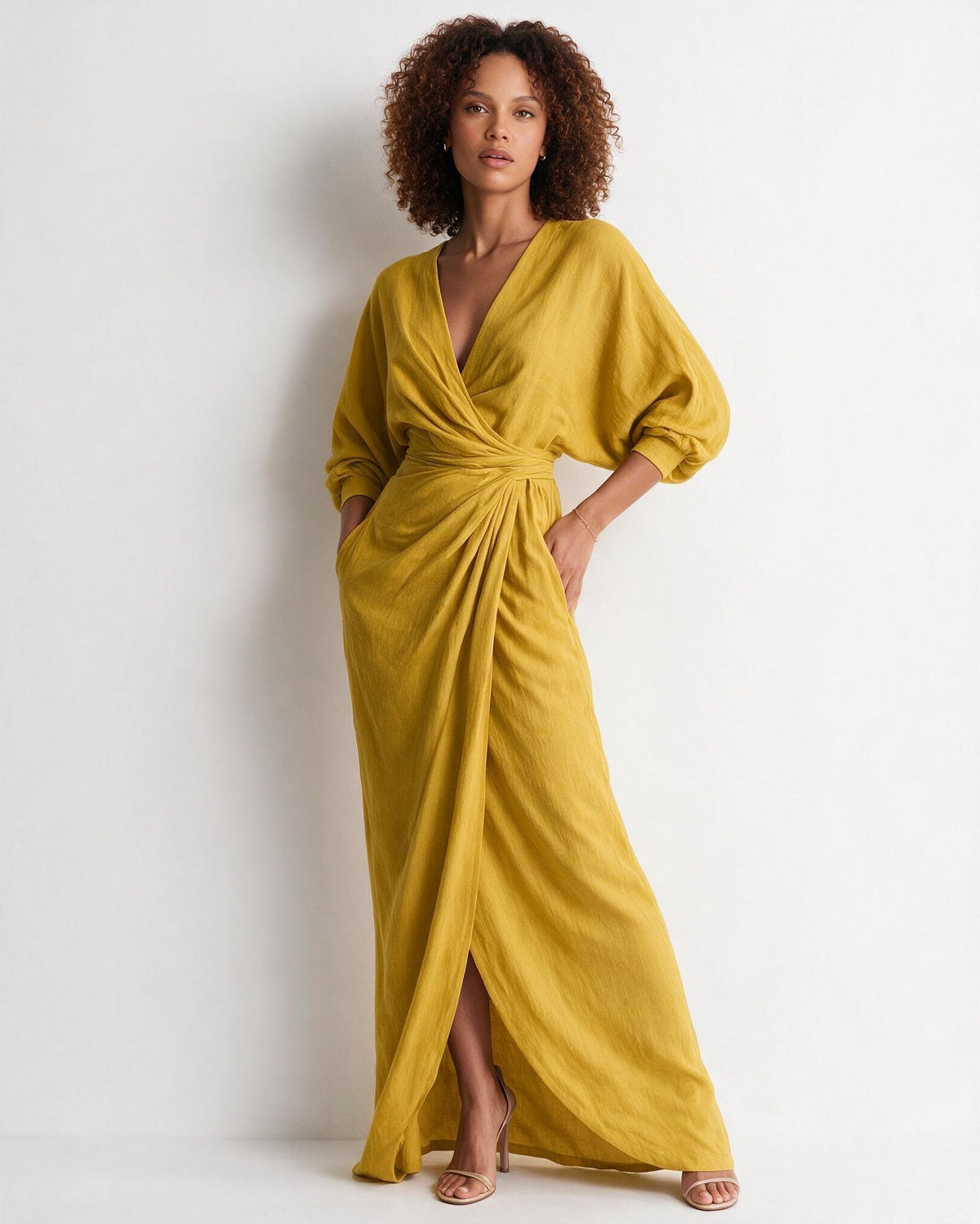 Robe longue portefeuille à nœud torsadé — Sorellea