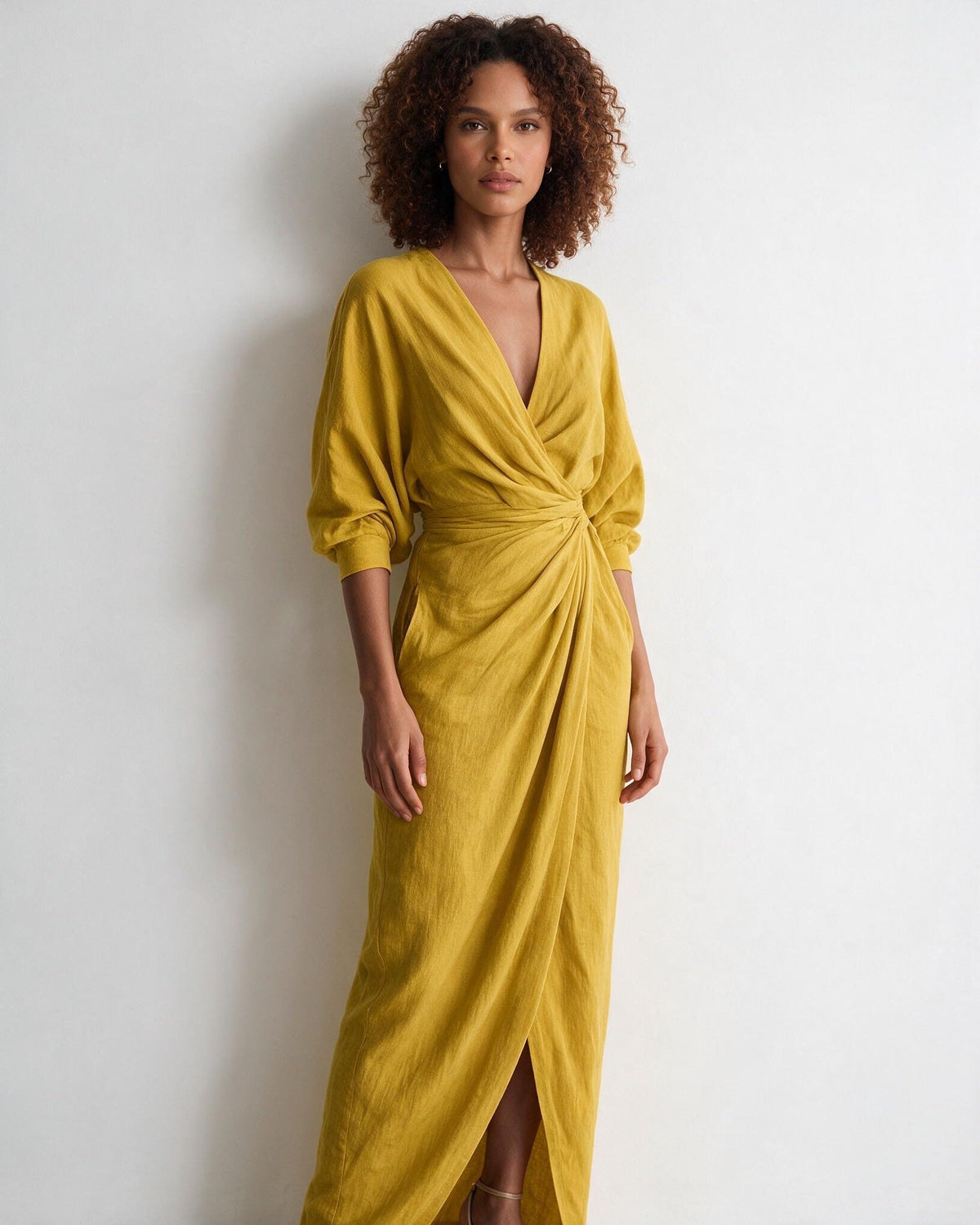 Robe longue portefeuille à nœud torsadé — Sorellea