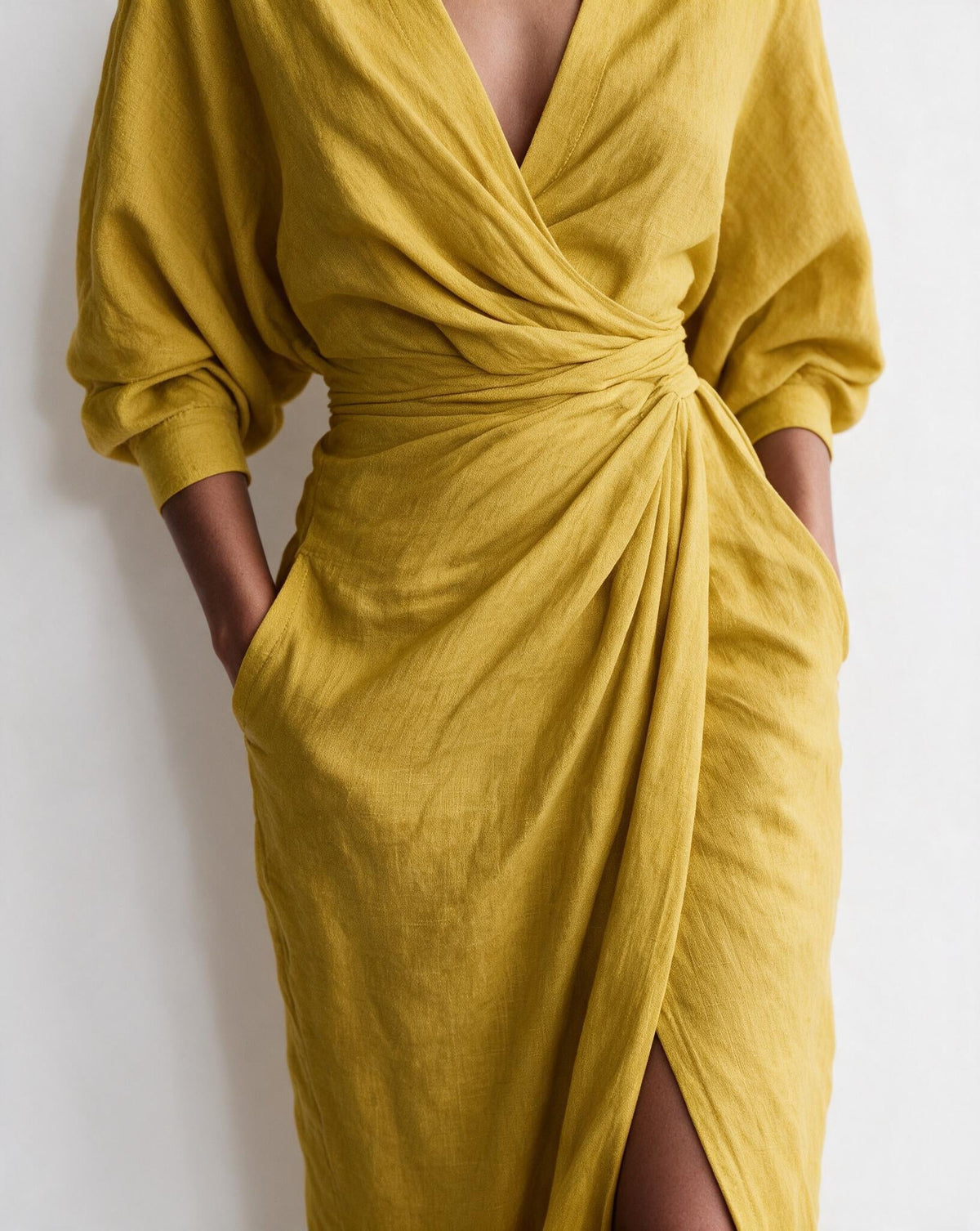 Robe longue portefeuille à nœud torsadé — Sorellea
