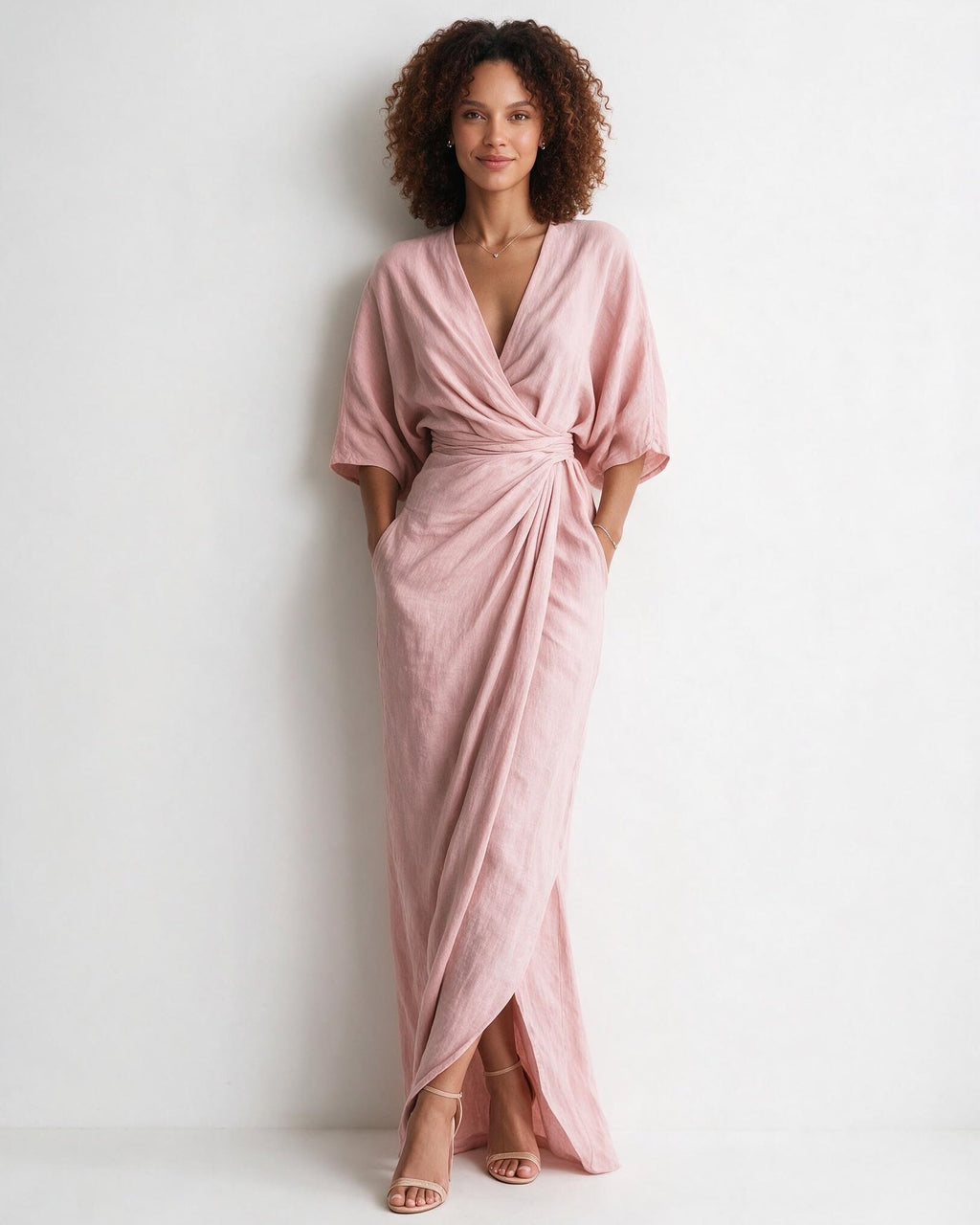 Robe longue portefeuille à nœud torsadé — Sorellea
