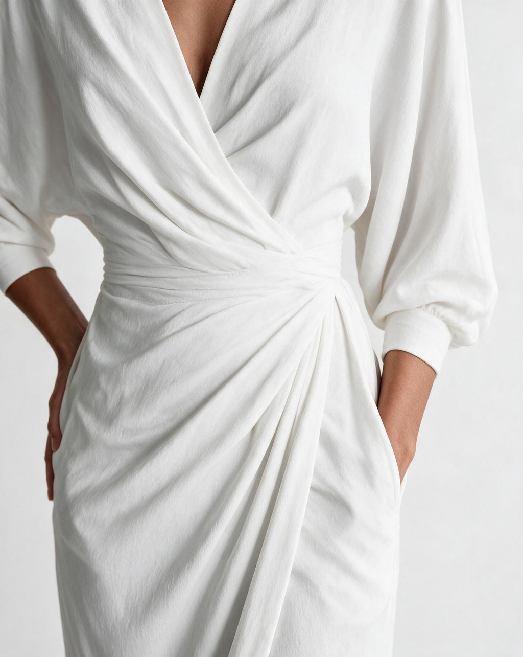 Robe longue portefeuille à nœud torsadé — Sorellea