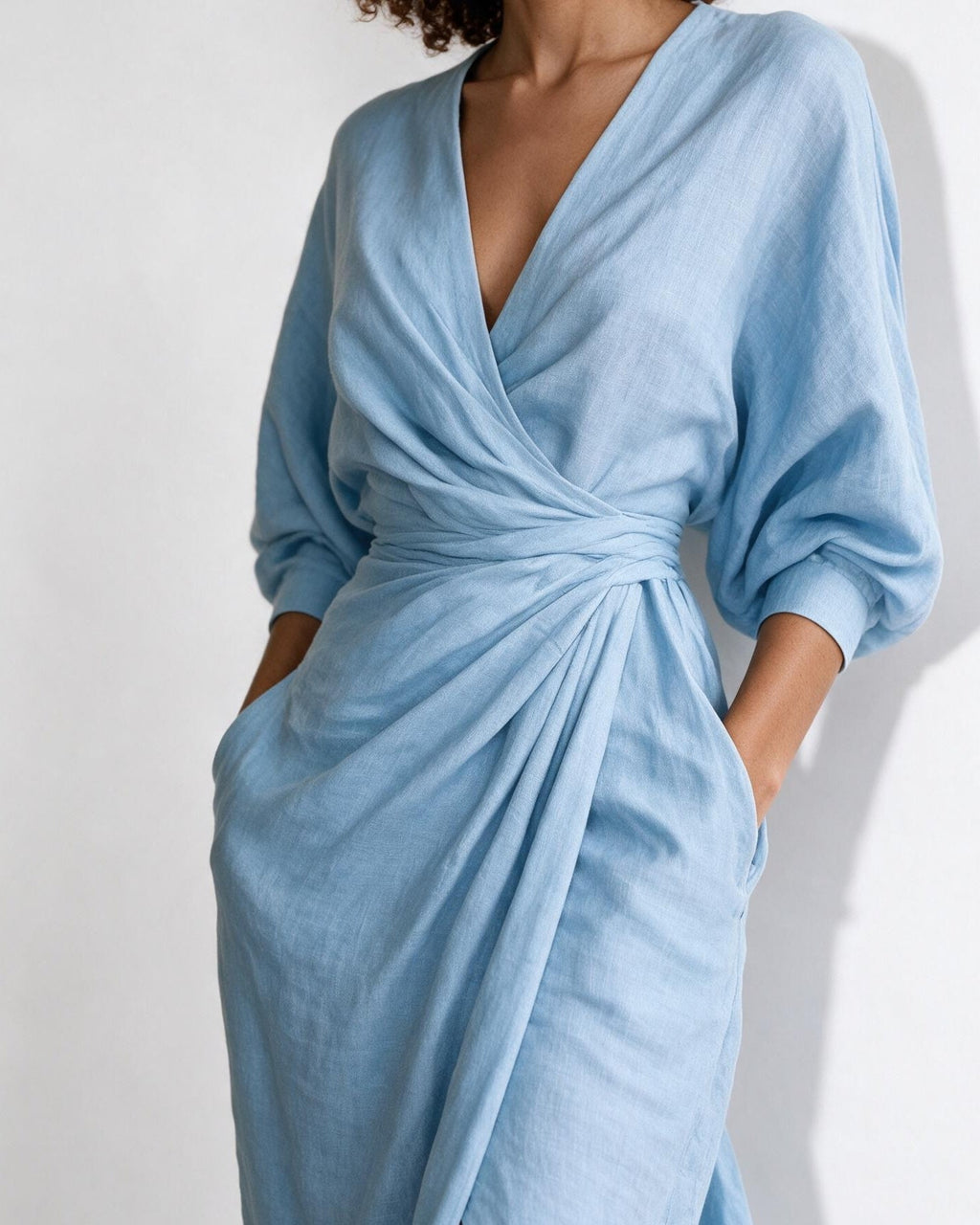 Robe longue portefeuille à nœud torsadé — Sorellea