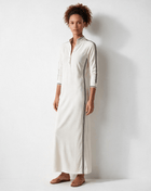 Robe longue polo en coton à bandes contrastées — Sorellea