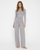 Ensemble pyjama femme 2 pièces à manches longues - Gris