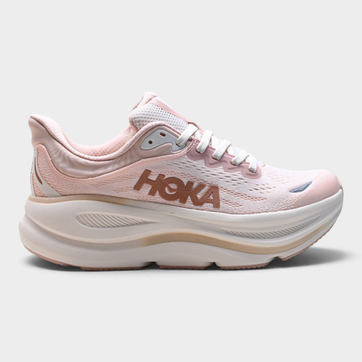 Chaussures de running Hoka Bondi 9 femme - Rose poudré / Crème