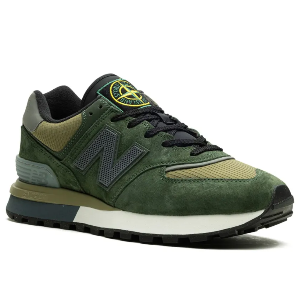 Baskets New Balance 574 x Stone Island vert mixte
