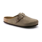 Birkenstock Boston Beige – sabot en daim avec boucle réglable et semelle en liège | Sorellea