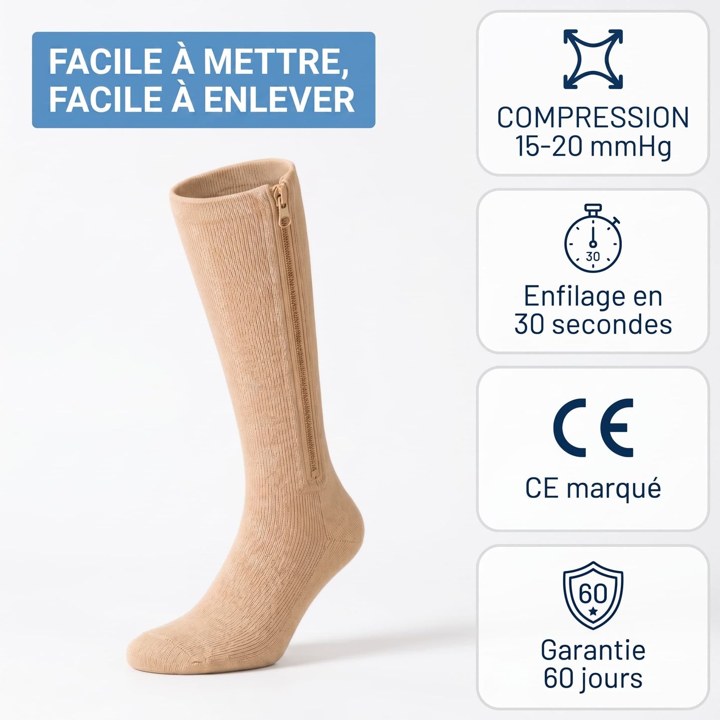 Bas de Contention Zippés - Sorellea™