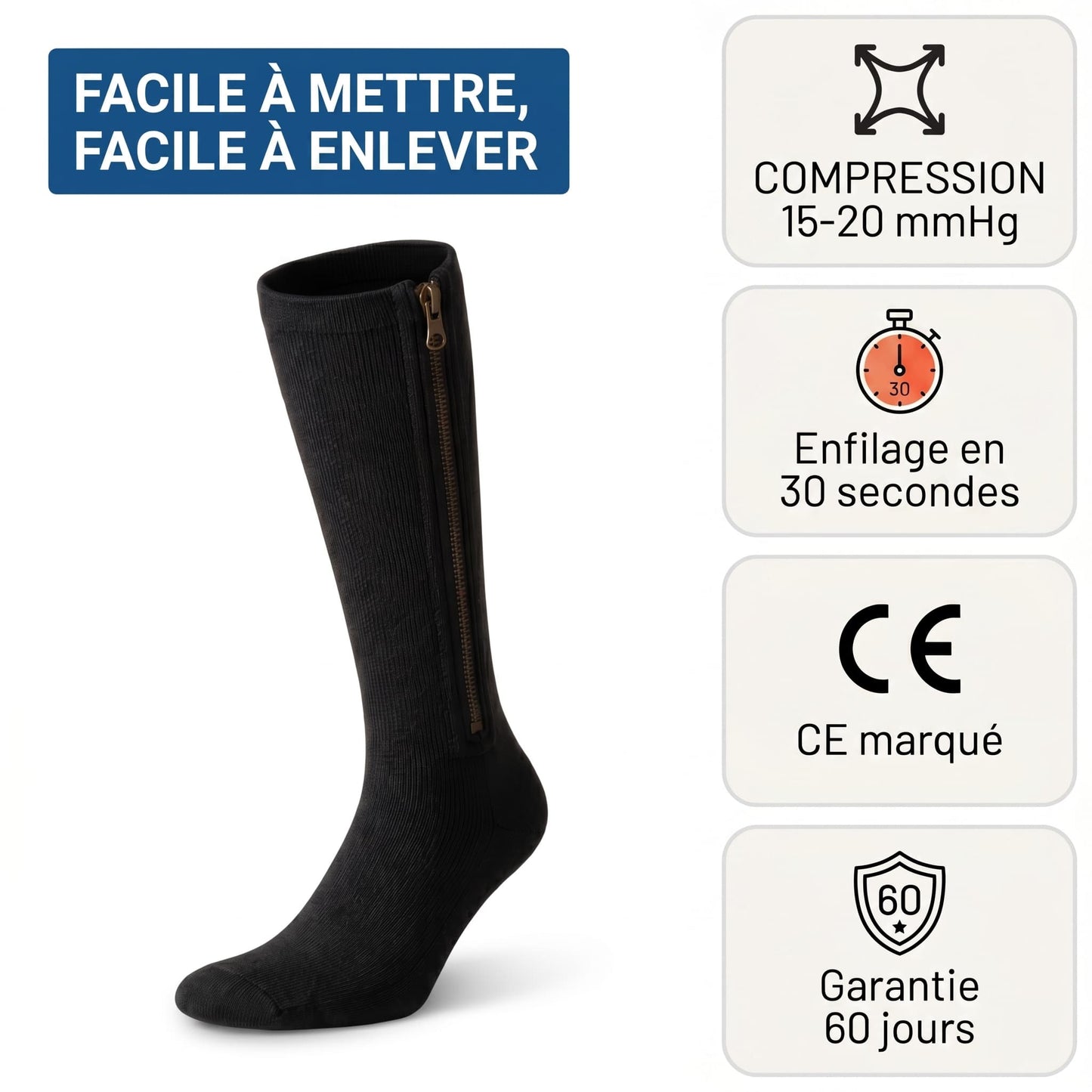 Bas de Contention Zippés - Sorellea™